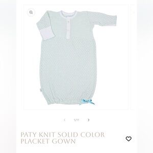 Paty Knit Solid Color Placket Gown - Light Mint and Blue